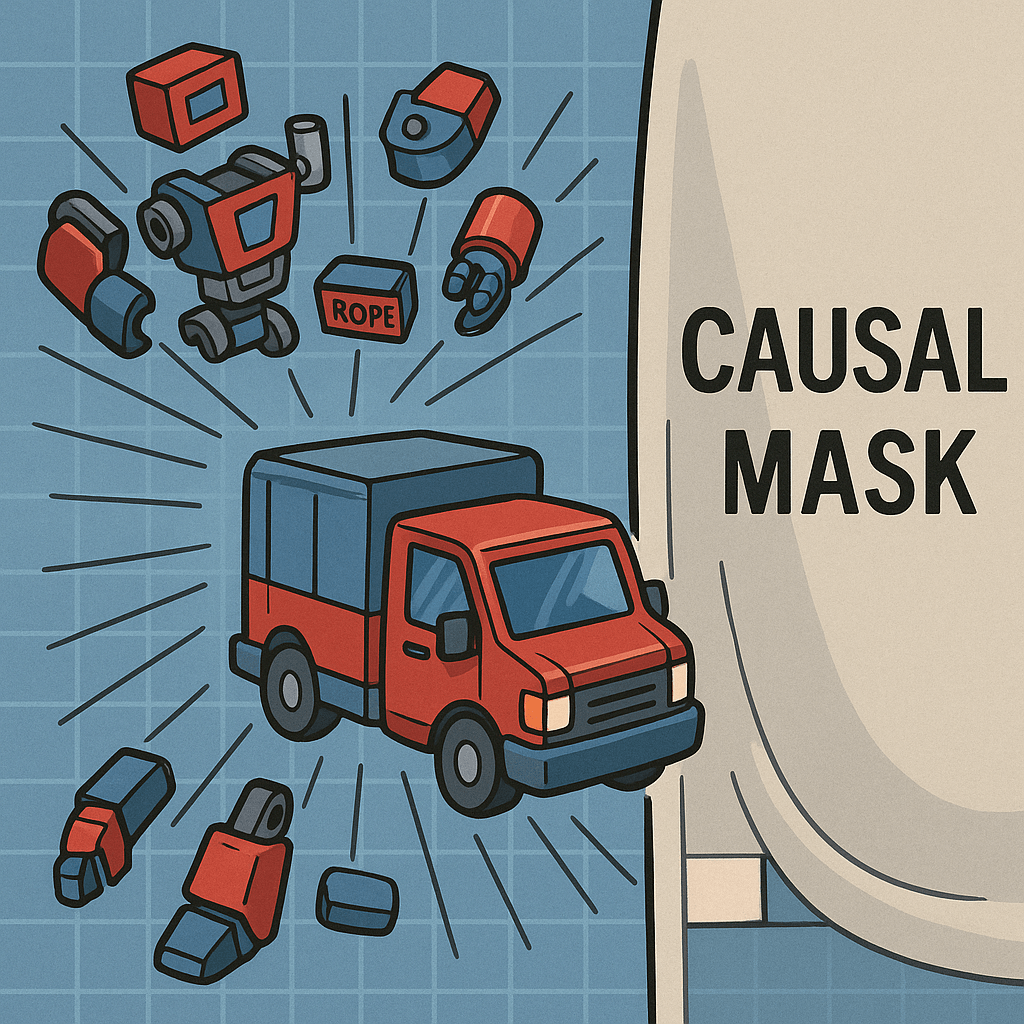 因果マスク越しに再組立て(デコード)